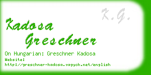 kadosa greschner business card